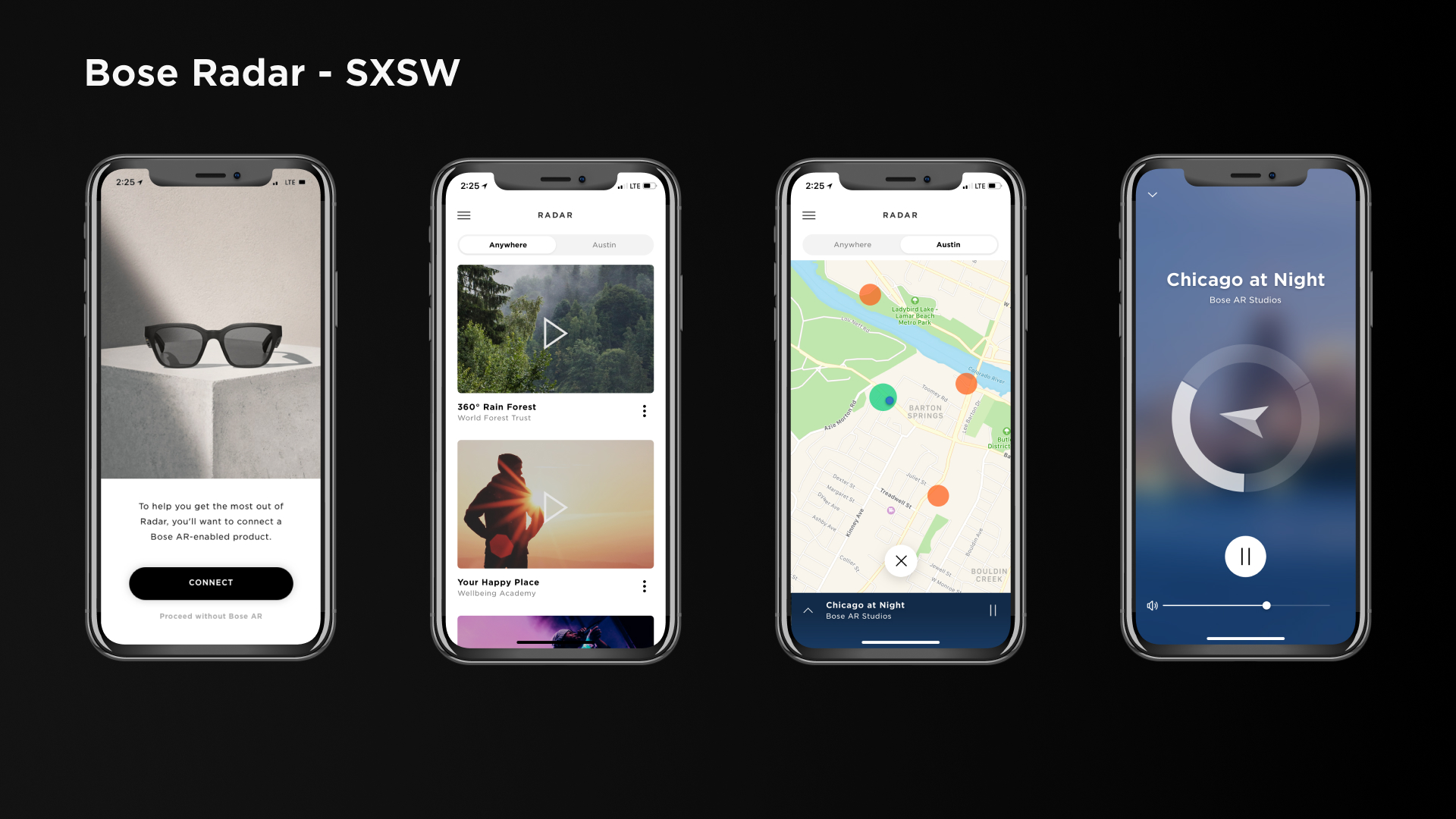 Bose Radar app where customers experienced spatial audio content