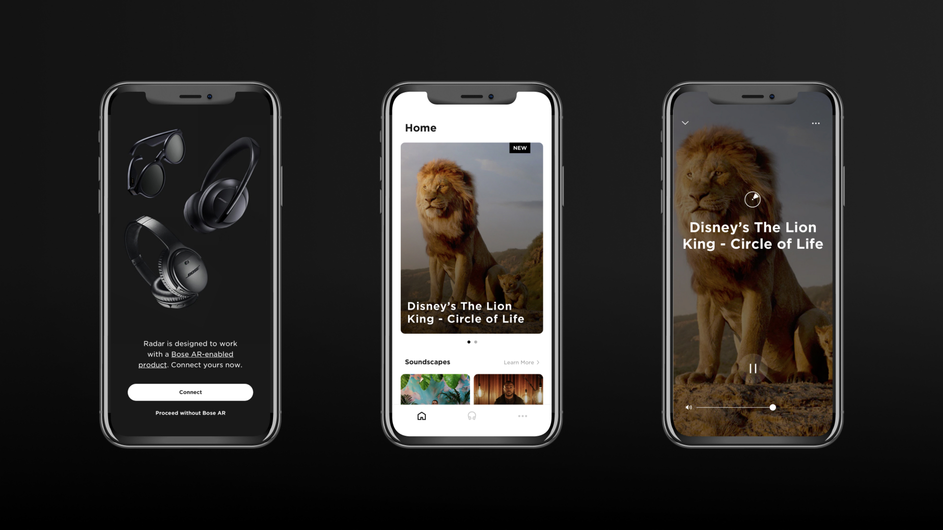 Disney Lion King spatial audio experience on Bose Radar