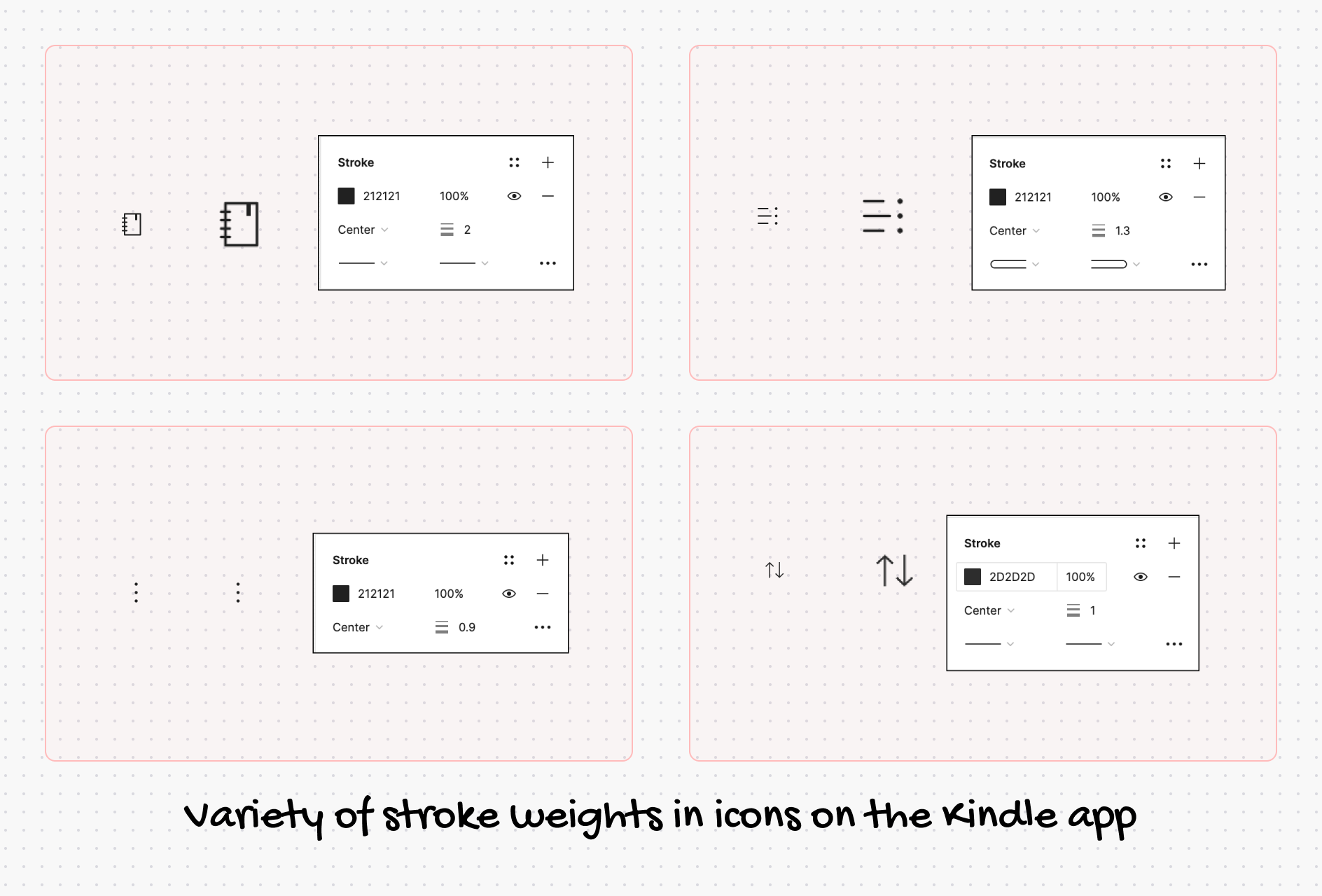 Icon stroke weights inventory